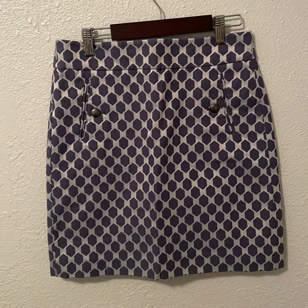 Loft purple hexagon print skirt